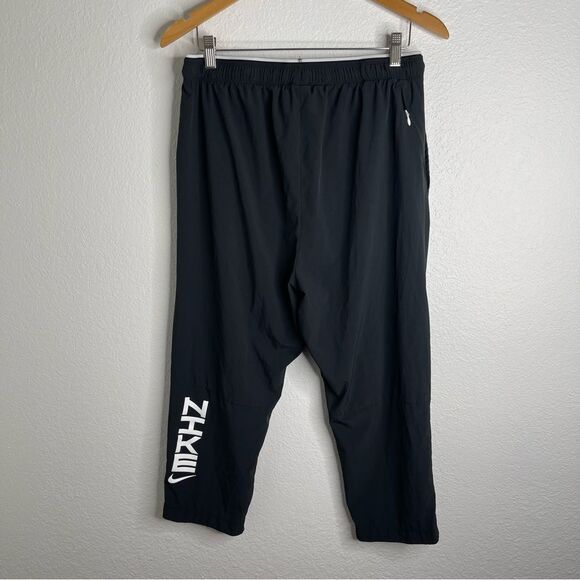 Nike Sport Clash Training Pants Cropped Length Gym Black Gray Large - Picture 11 of 11